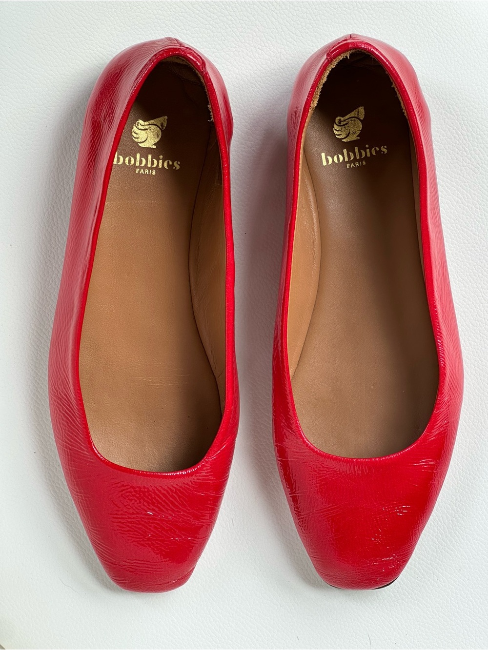 Bobbies Paris Red Patent Leather Ballet Flats Women’s Size EUR French 38 | US 7